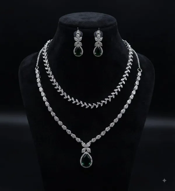 Silver-Tone_Green_Stone_Necklace_Set_for_Women