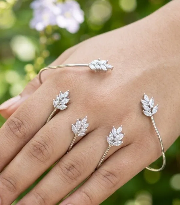 Silver_Tone_Leaf_Design_Adjustable_Rings_Set_For_Women