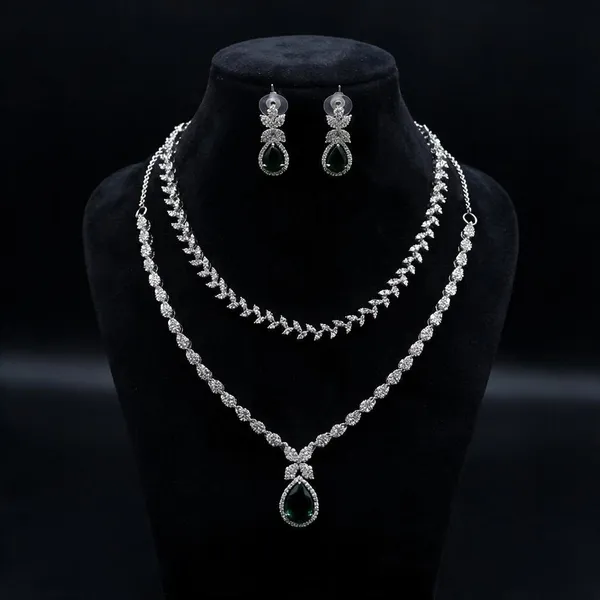 Silver-Tone_Green_Stone_Necklace_Set_for_Women