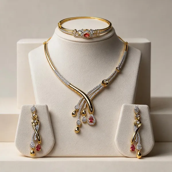 Gold_Tone_Necklace_Earrings_And_Bracelet_Set_for_Women