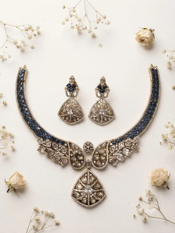 Blue_Oxidised_Statement_Necklace_Set_For_Women