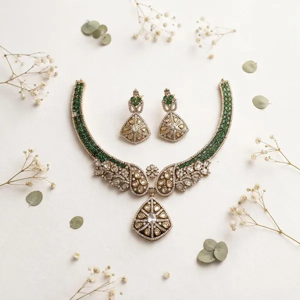 Green_Stone_Statement_Necklace_Set_for_Women