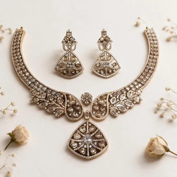 Silver_Tone_Stone_Studded_Necklace_Set_for_Women