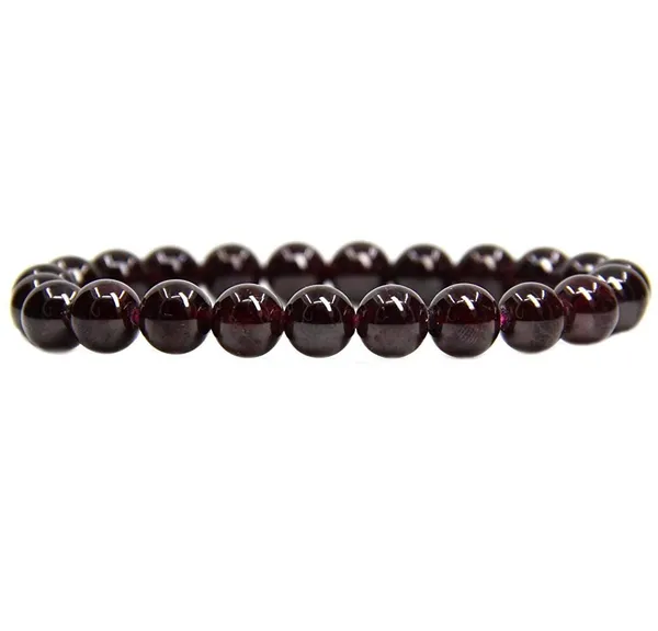 Garnet_Round_Beads_Stretch_Bracelet