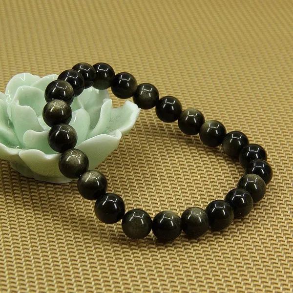 Golden_Obsidian_Bead_Bracelet