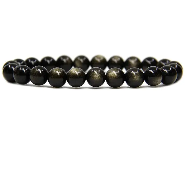 Golden_Obsidian_Bead_Bracelet