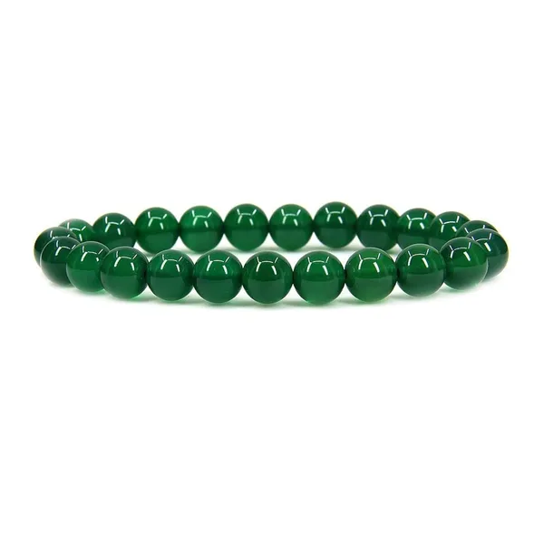 Agate_Round_Bead_Stretch_Bracelet