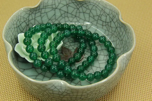 Agate_Round_Bead_Stretch_Bracelet