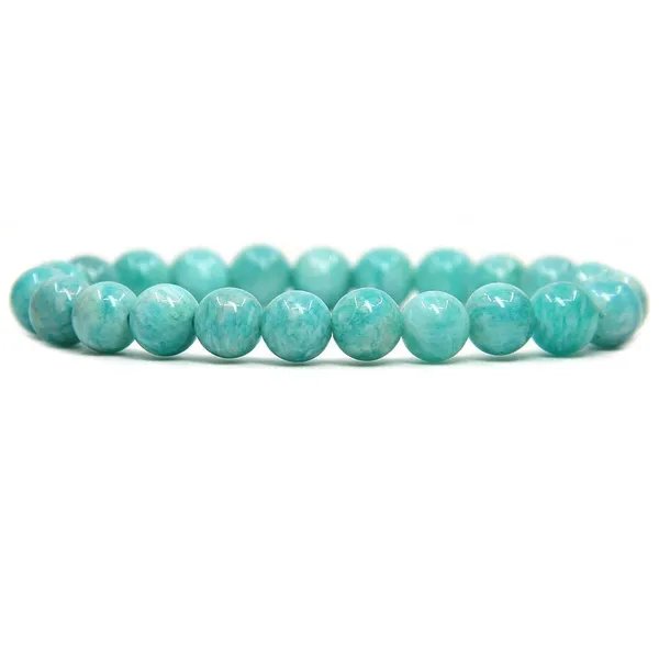 Amazonite_Round_Bead_Stretch_Bracelet