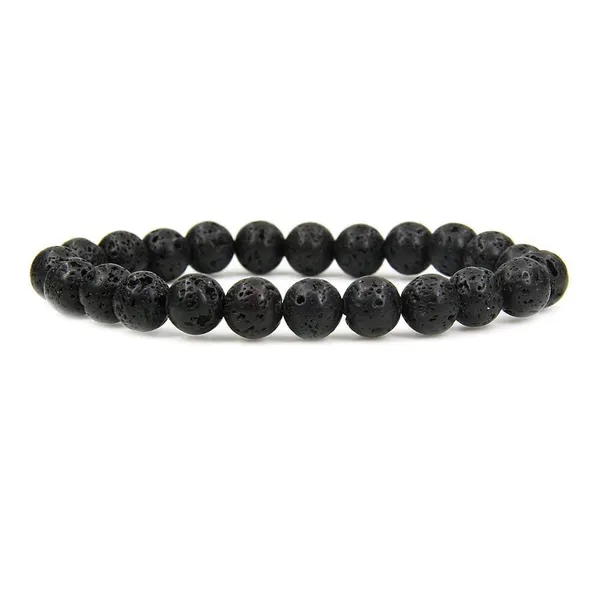 Lava_Stone_Round_Bead_Stretch_Bracelet