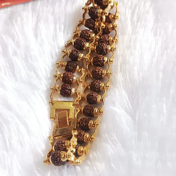 Rudraksha_Gold_Plated_Beaded_Bracelet