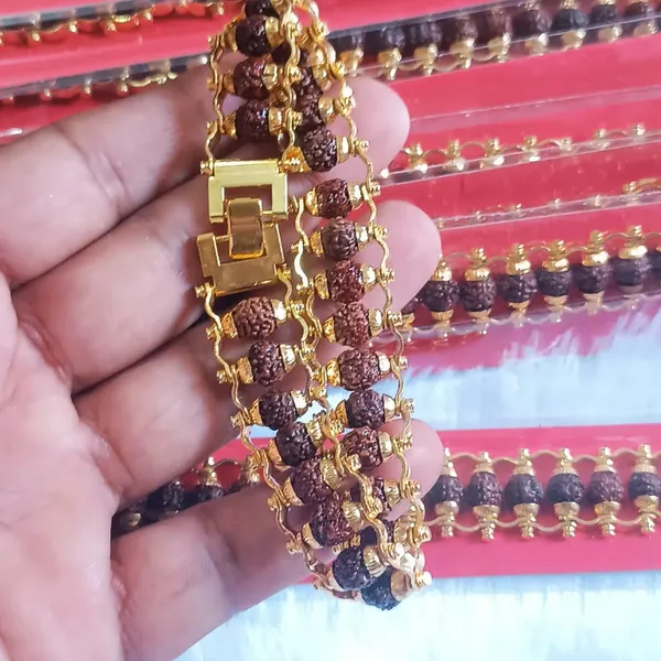 Rudraksha_Gold_Plated_Beaded_Bracelet
