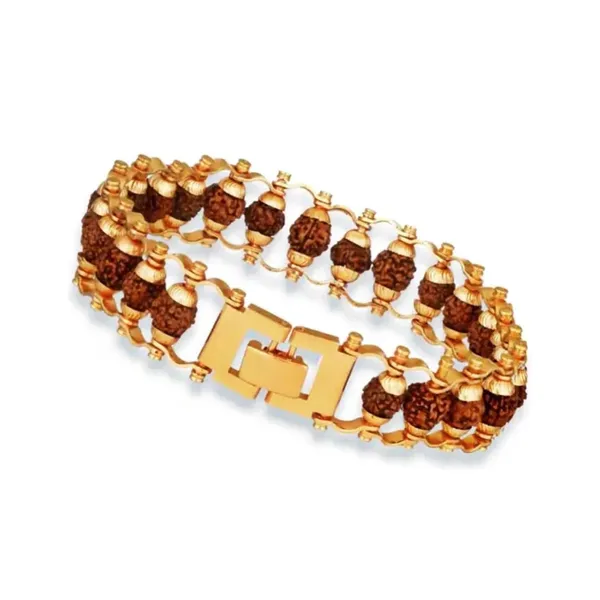Rudraksha_Gold_Plated_Beaded_Bracelet
