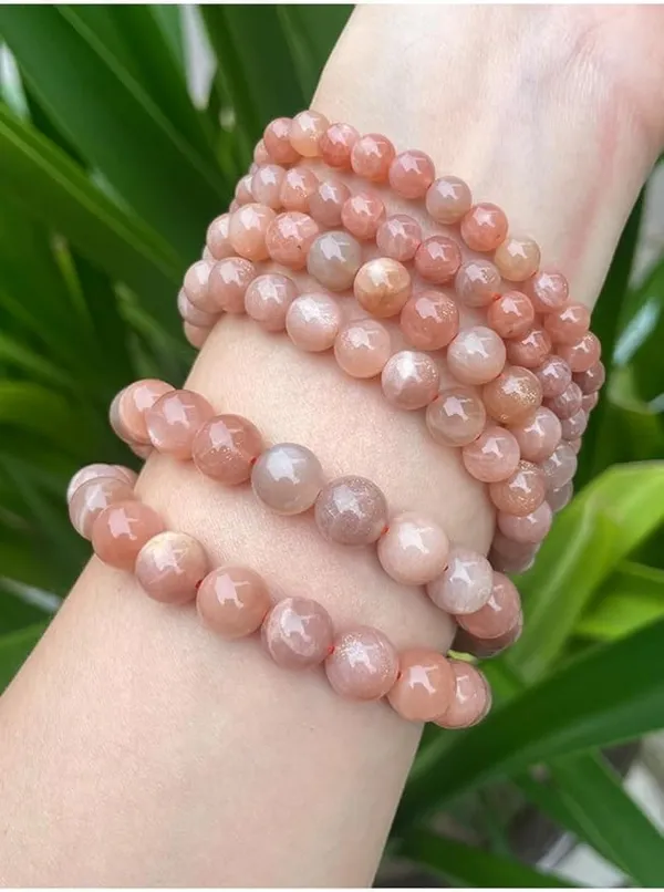 Peach_Moonstone_Bead_Bracelet