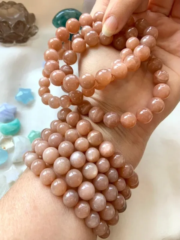 Peach_Moonstone_Bead_Bracelet