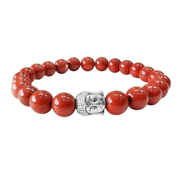 Red_Jasper_Bead_Bracelet_With_Buddha_Charm