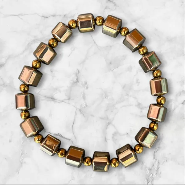 Natural_Pyrite_Bead_Stretch_Bracelet