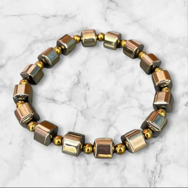 Natural_Pyrite_Bead_Bracelet