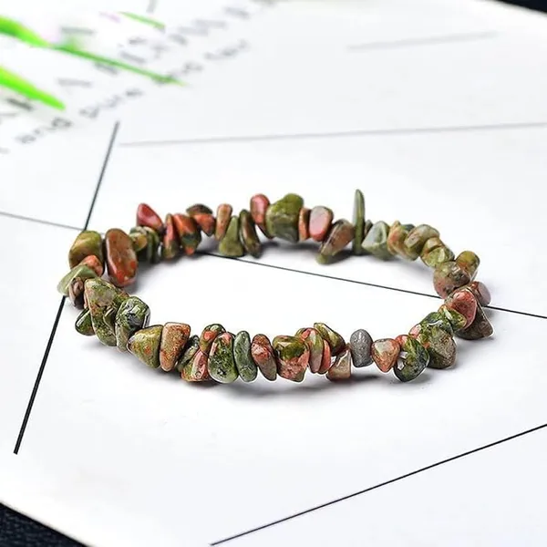Unakite_Chip_Bead_Stretch_Bracelet