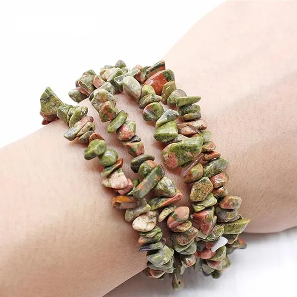 Unakite_Chip_Bead_Stretch_Bracelet