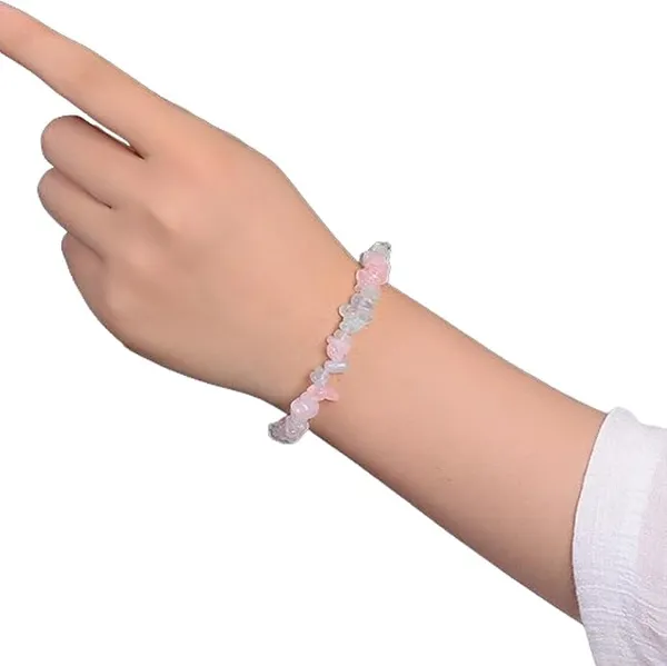 Morganite_Chip_Bead_Stretch_Bracelet