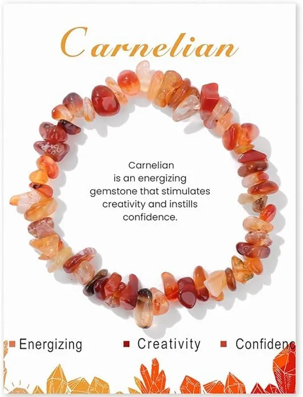 Carnelian_Chip_Bead_Stretch_Bracelet