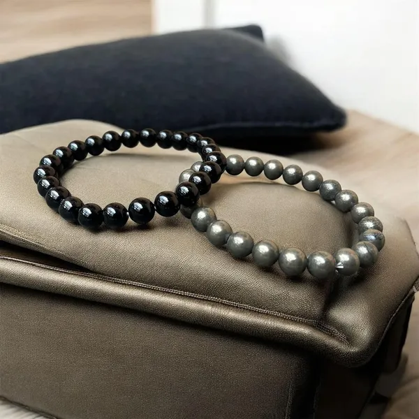 Pyrite_And_Black_Obsidian_Bracelet_Set
