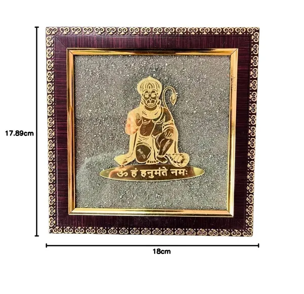 Hanuman_Ji_Wooden_Frame_With_Pyrite_Stone