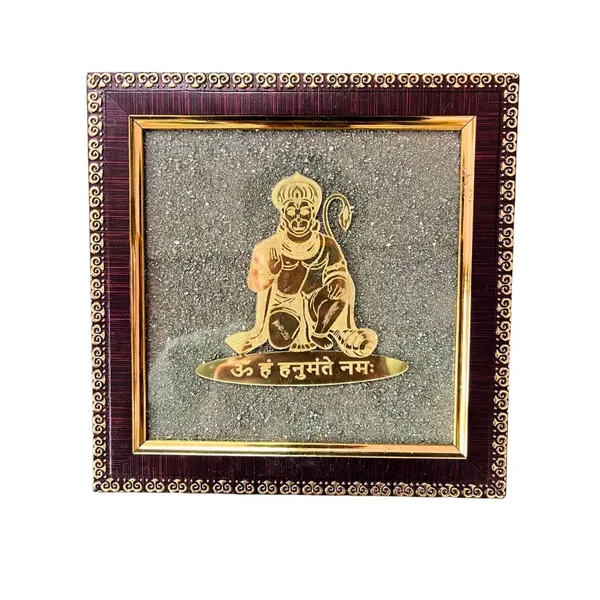 Hanuman_Ji_Wooden_Frame_With_Pyrite_Stone
