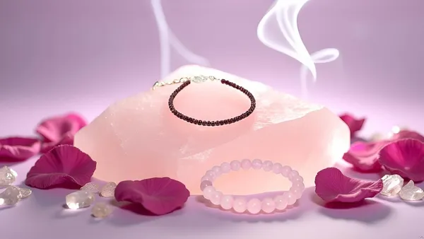 Garnet_Anklet_And_Rose_Quartz_Bracelet_Set