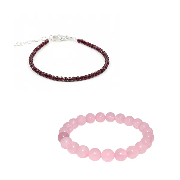 Garnet_Anklet_And_Rose_Quartz_Bracelet_Set
