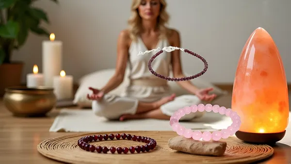 Garnet_Anklet_And_Rose_Quartz_Bracelet_Set