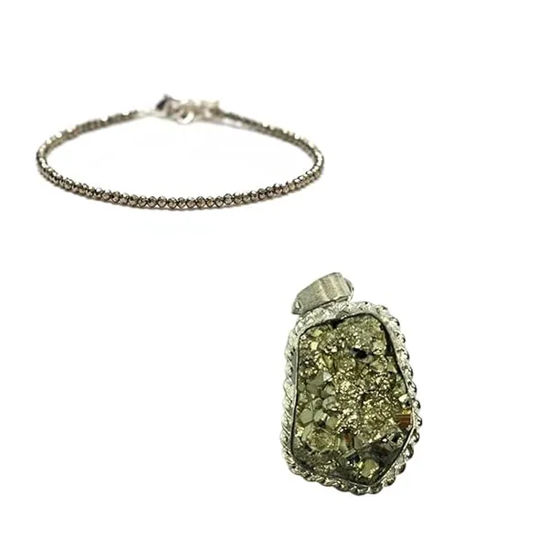 Pyrite_Anklet_And_Pendant_Set