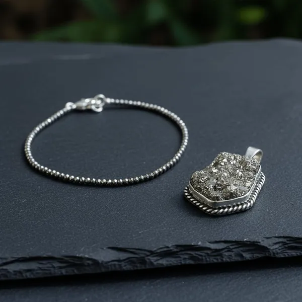 Pyrite_Anklet_And_Pendant_Set