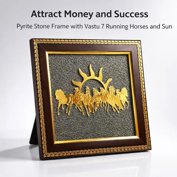Pyrite_Stone_Running_Horses_Wall_Frame