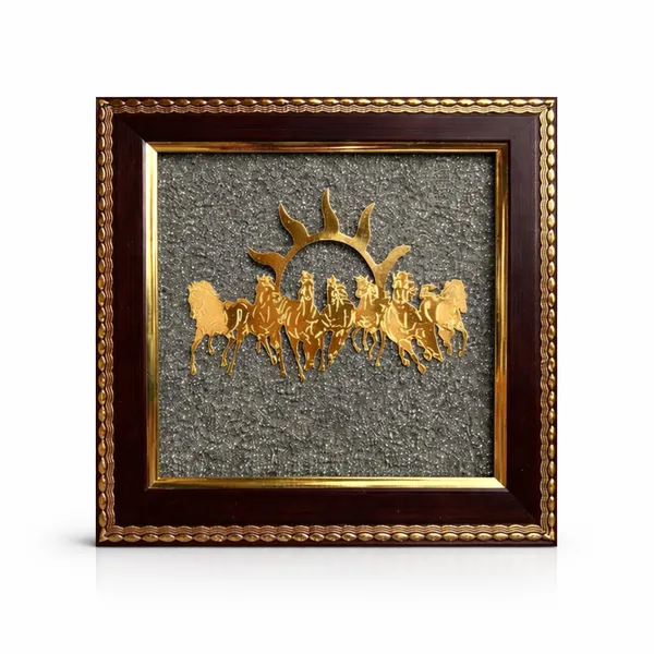 7_Horses_Painting_On_Pyrite_Stone_Wall_Art