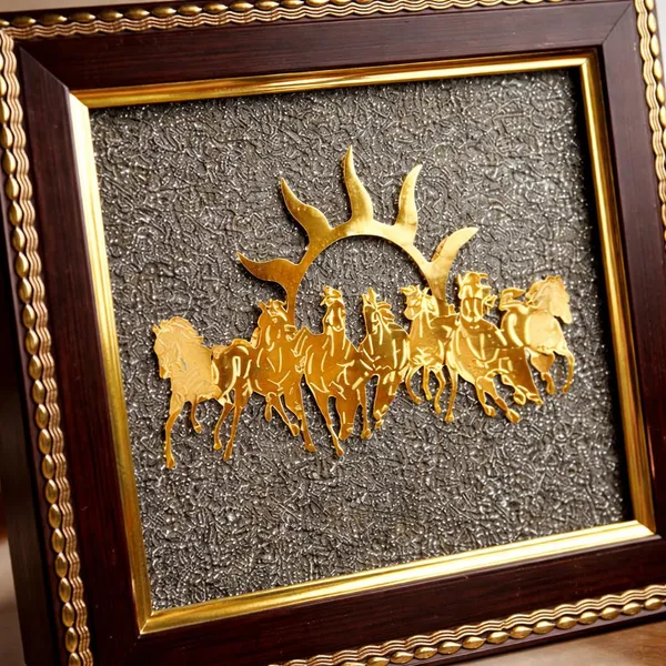 7_Horses_Painting_On_Pyrite_Stone_Wall_Art