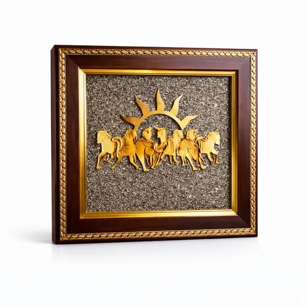 Pyrite_Stone_Wall_Hanging_Frame_With_Seven_Horses
