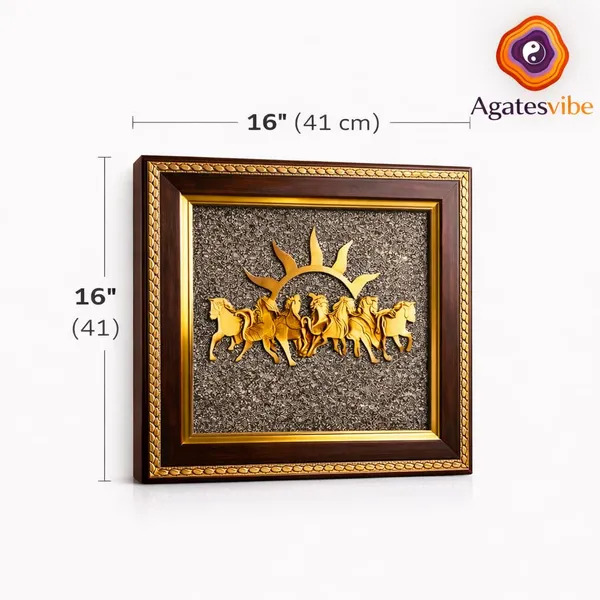 Pyrite_Stone_Wall_Frame_With_Seven_Horses
