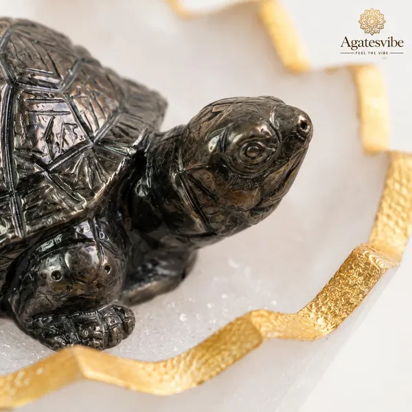 Pyrite_Tortoise_With_Selenite_Charging_Plate