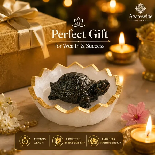 Pyrite_Tortoise_Figurine_With_Selenite_Plate