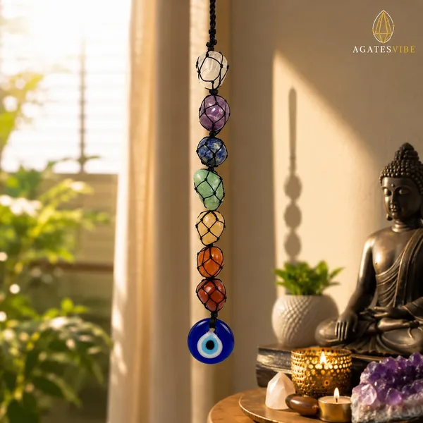 7_Chakra_Tumble_Stone_Hanging_With_Evil_Eye