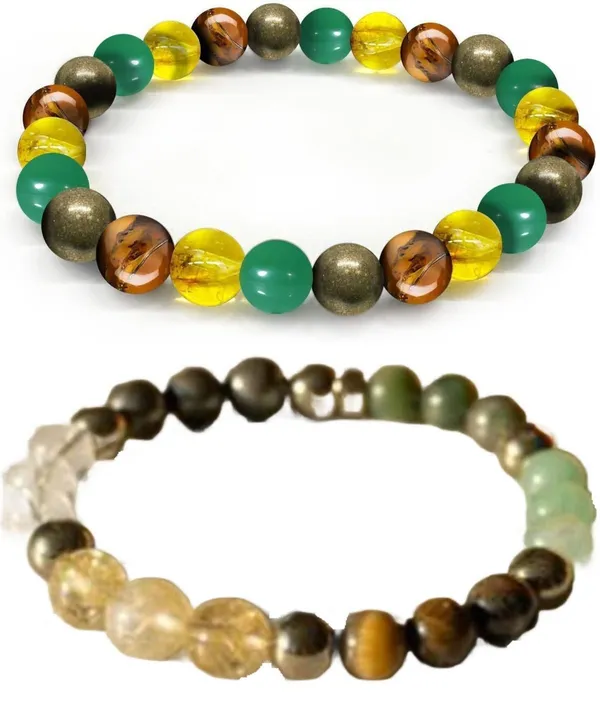 Multiagate_Pyrite,_Stone,_Green_Aventurine,_Amethyst,_Crystal,_Tiger's_Eye,_Citrine,_Green_Jade_Bracelet_Set_(Pack_of_2)