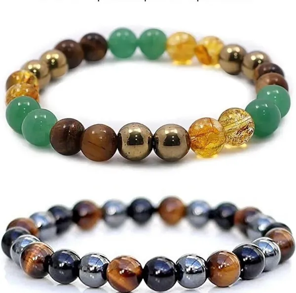 Multiagate_Pyrite,_Green_Aventurine,_Golden_Pyrite,_Crystal,_Tiger's_Eye,_Citrine,_Glass_Bracelet_Set_(Pack_of_2)