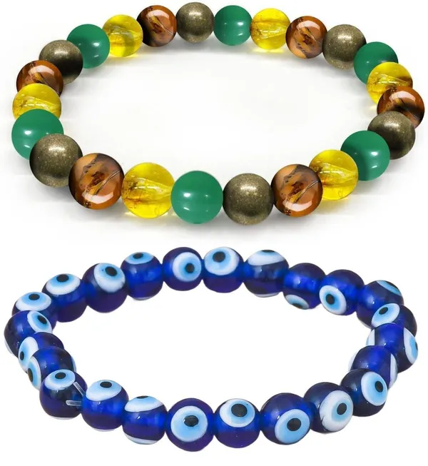 Multiagate_Pyrite,_Green_Aventurine,_Tiger's_Eye,_Citrine,_Evil_Eye_Bracelet_Set_(Pack_of_2)