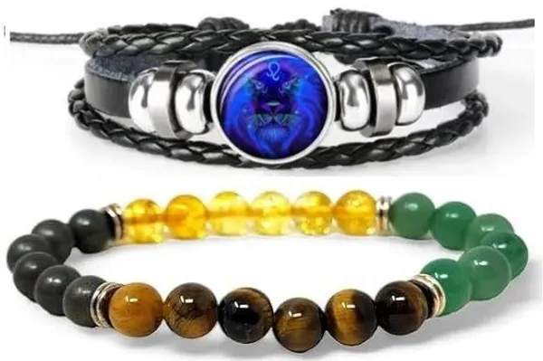 Multiagate_Crystal,_Leather_Bracelet_Set_(Pack_of_2)