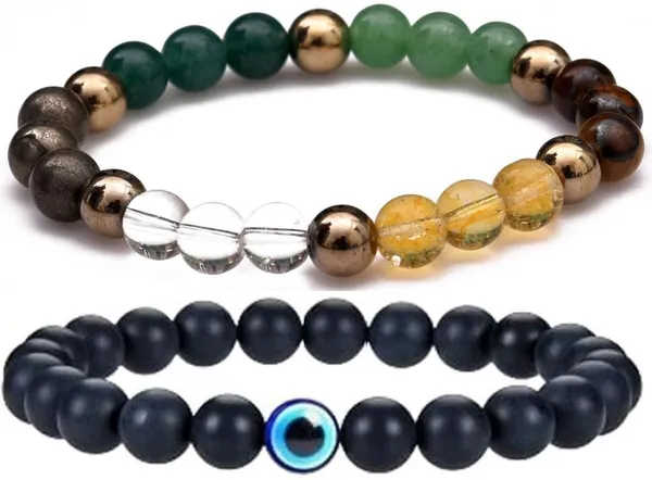 Multiagate_Pyrite,_Green_Aventurine,_Crystal,_Tiger's_Eye,_Citrine_Bracelet_Set_(Pack_of_2)