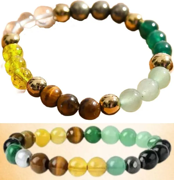 Multiagate_Pyrite,_Stone,_Green_Aventurine,_Tiger's_Eye,_Citrine,_Clear_Quartz_Bracelet_Set_(Pack_of_2)