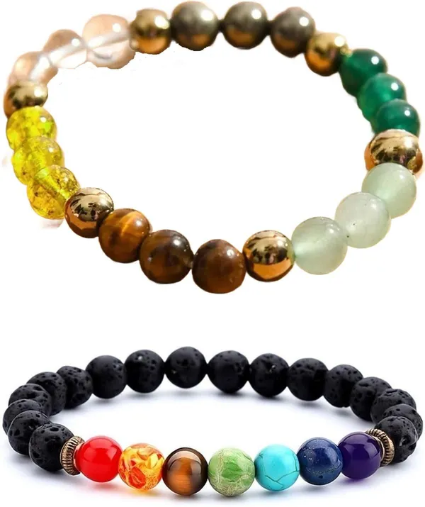 Multiagate_Pyrite,_Stone,_Green_Aventurine,_Amethyst,_Tiger's_Eye,_Citrine,_Turquoise,_7_Chakra,_Green_Jade_Bracelet_Set_(Pack_of_2)