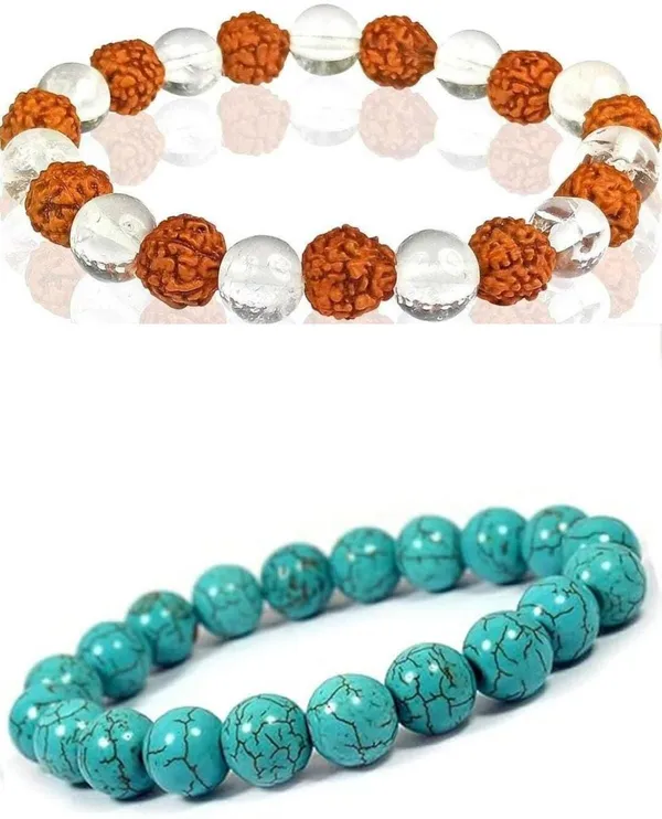 Multiagate_Stone,_Crystal,_Rudraksha,_Turquoise,_Clear_Quartz_Bracelet_Set_(Pack_of_2)